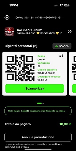Accesso rapido in discoteca